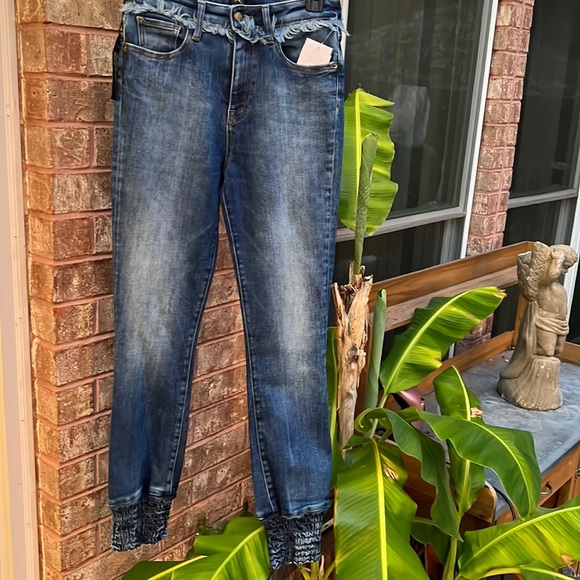 NWT PRPS High-Waist Denim Joggers Denim Blue Size 27 - Picture 1 of 12